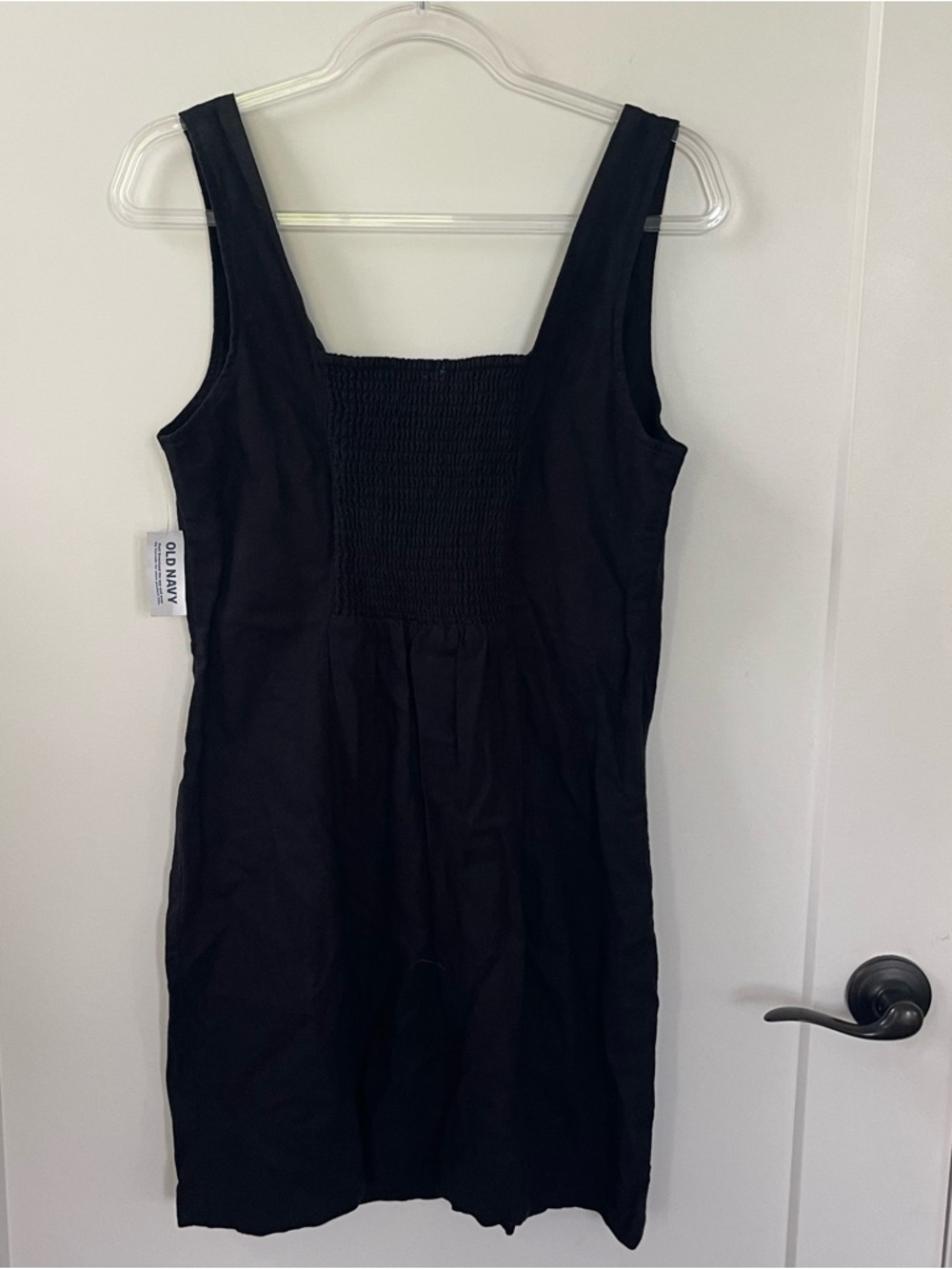 Old Navy Linen Blend Black Sleeveless Square Neck Dress Medium NWT - Picture 7 of 7
